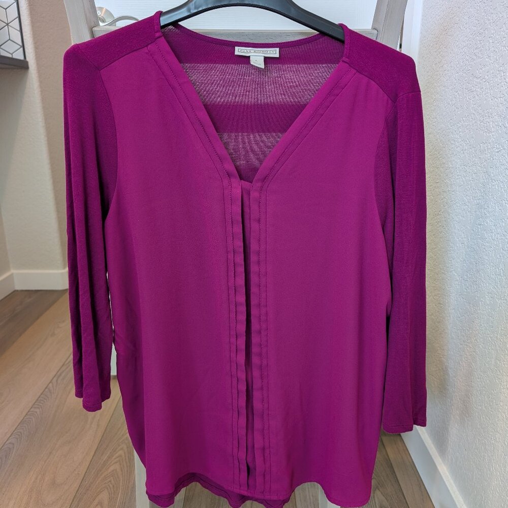 Lot of 2 - Teal & Fuchsia 3/4 Sleeve Blouses - Size L